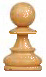 Color photo of the Pawn chess piece (Staunton pattern)