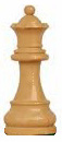Color photo of the Queen 
chess piece (Staunton pattern)
