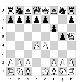 b&w chess diagram of Fool's Mate pattern