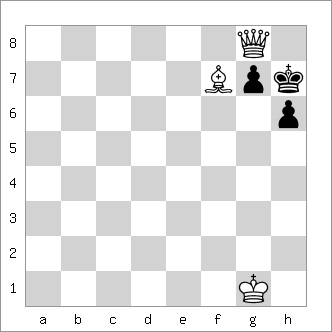 b&w chess diagram of the Max Lange Mate pattern