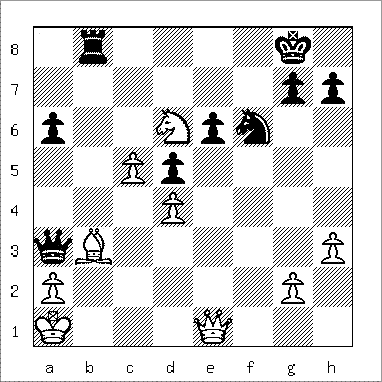 chess diagram of position leading to a Smothered Mate