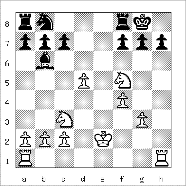 chess diagram of position leading to Anastasia's Mate