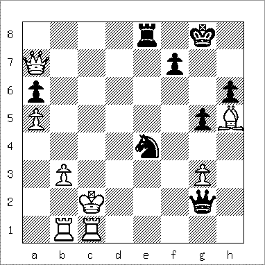 chess diagram of position leading to an Arabian Mate